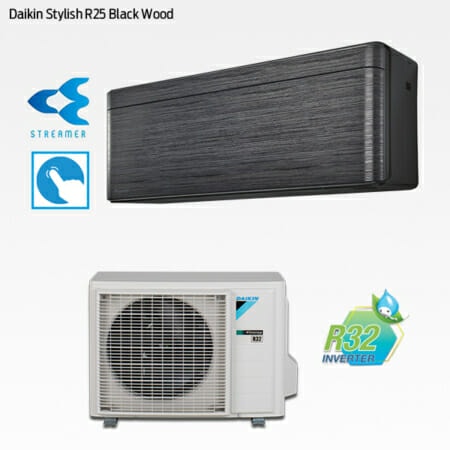 Daikin Stylish R25 Black Wood FTXA25BT-RXA25A